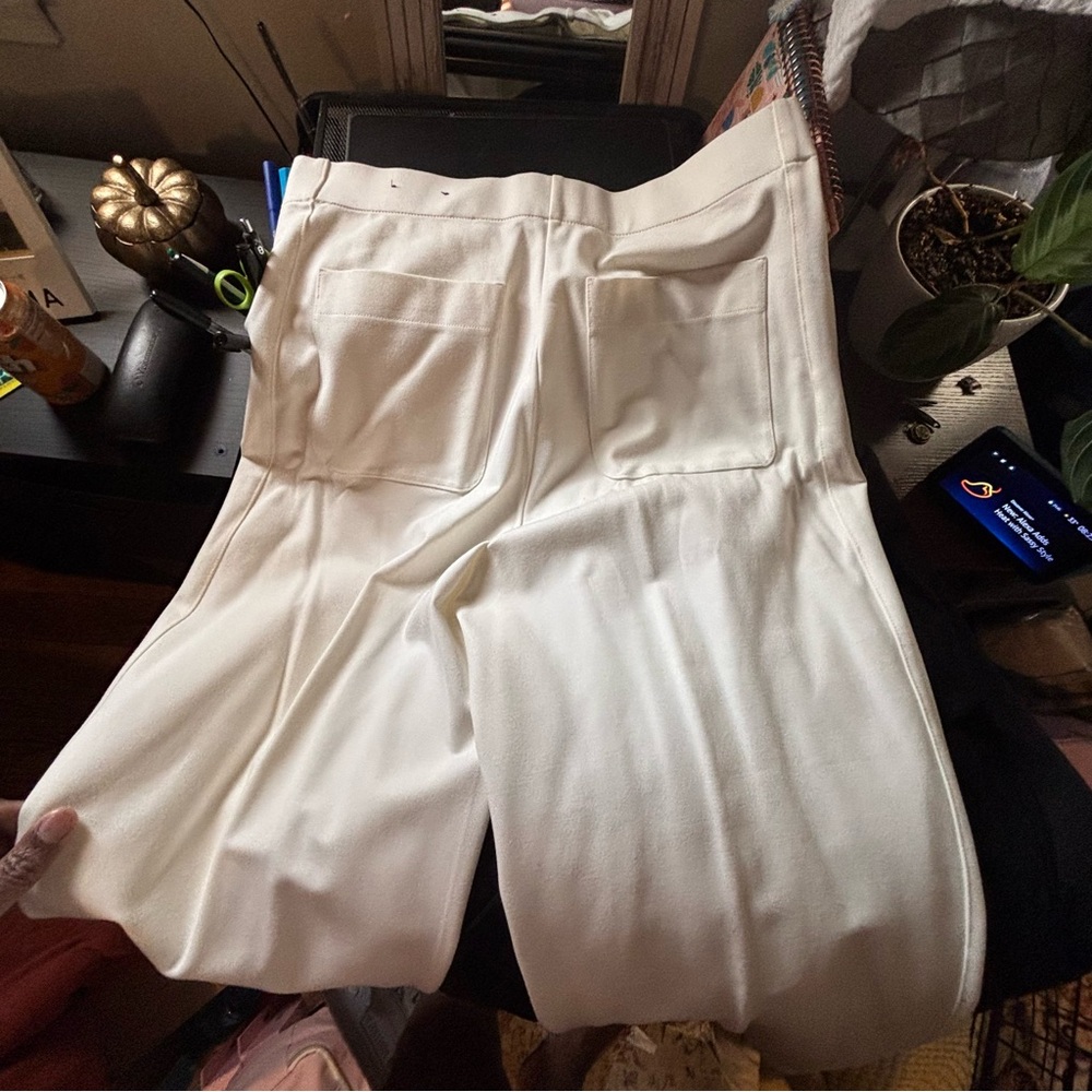 Jones New York Cream Cropped Wide-Leg Pants